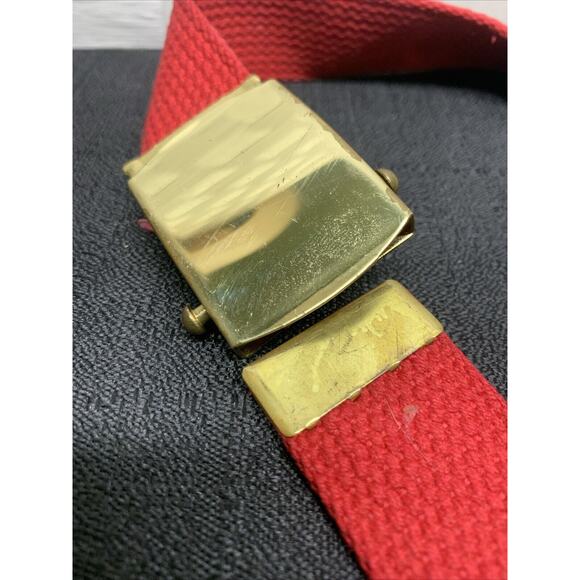 Vintage Ohio State Adjustable Red/White Belt Solid Brass Buckle 41 Inches Long - Picture 7 of 7